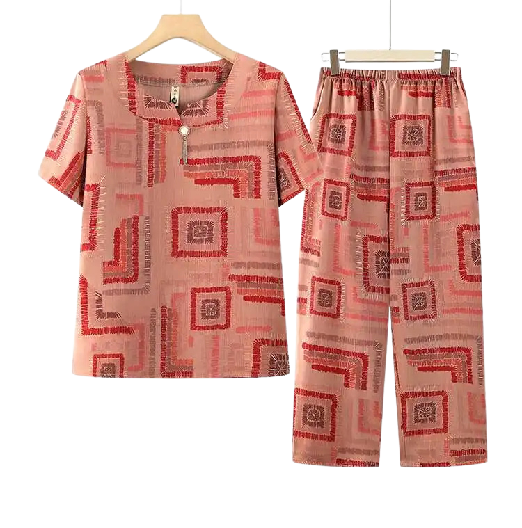 Harmony™ Set In Lightweight Poplin With Retro-Chic Print / The Perfect Balance Between Style and Everyday Comfort!