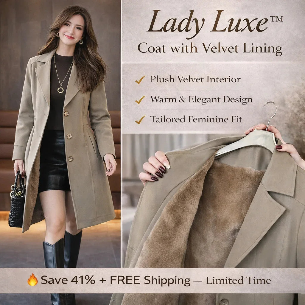 Lady Luxe™ Coat with Velvet Lining / A Refined Classic that Warms with Charm!