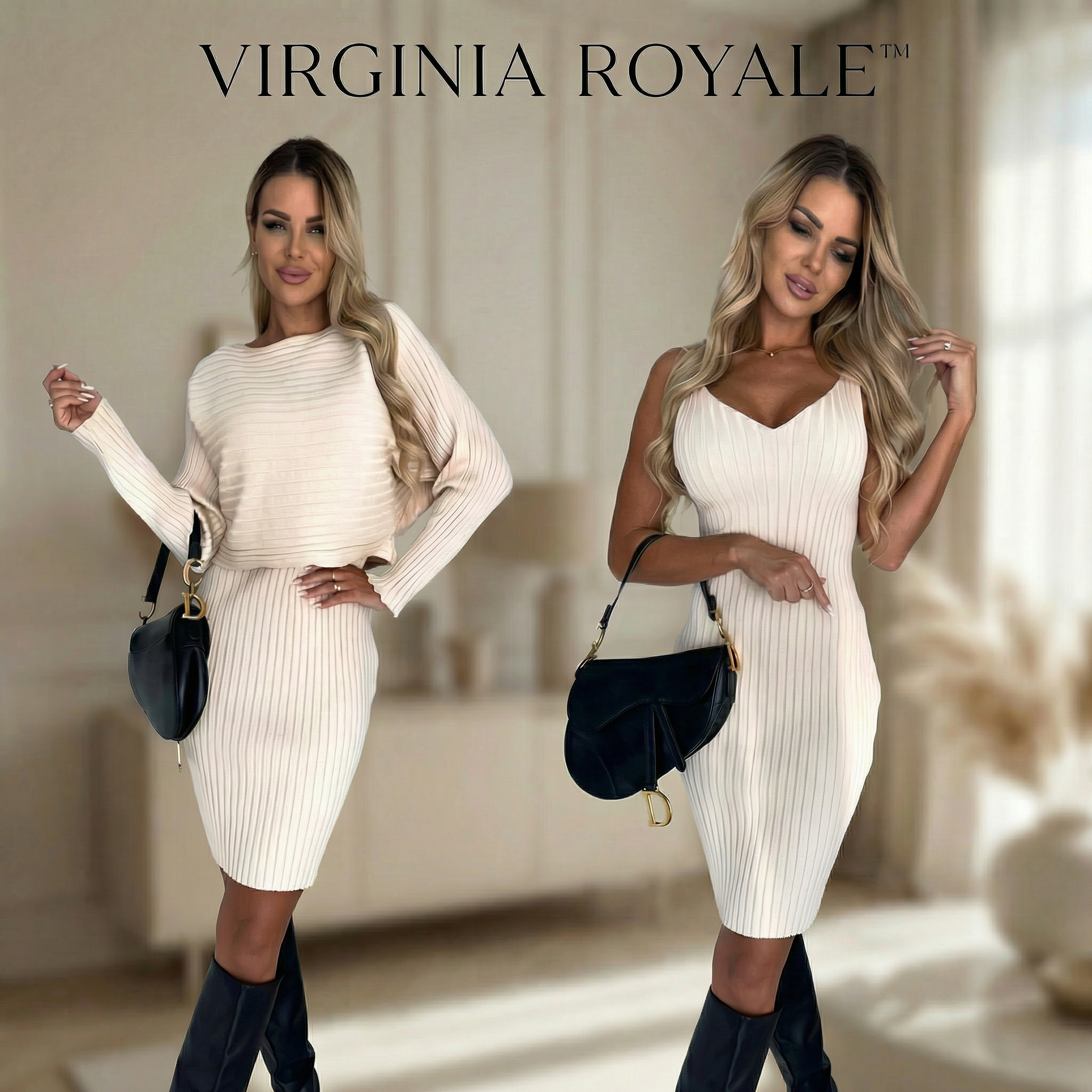 Virginia Royale™ Premium Knit Set with Elegant 2-in-1 Overlay
