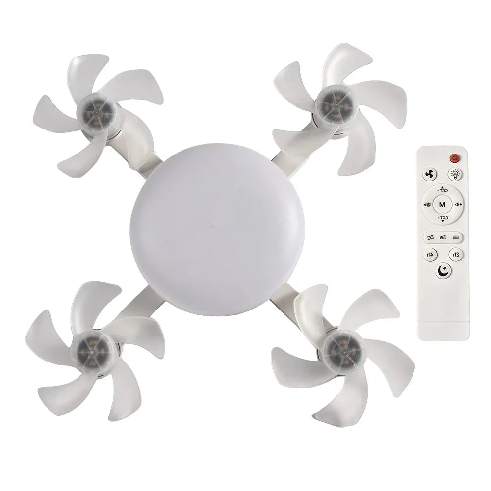 Modern Foyer™ Ceiling Fan with 4 Blades, LED Lamp and Remote Control / Efficient Ventilation and Elegant Lighting for Any Room!