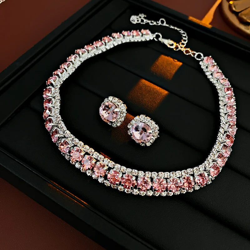 Emerald Grace™ 2-Piece Crystal Necklace & Earrings Set / Timeless Radiance for Elegant Evenings