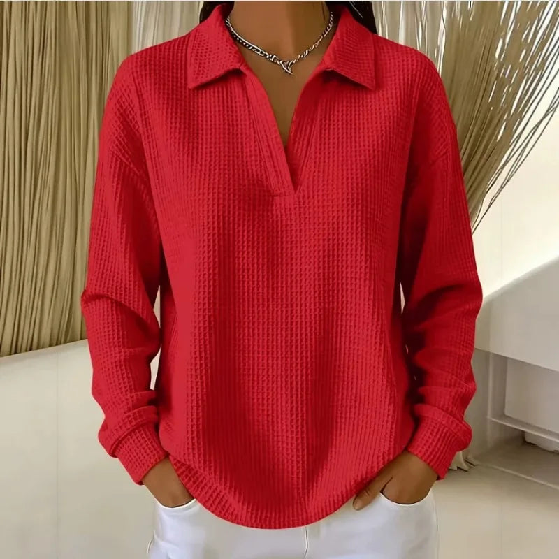 Luma™ Blouse with Textured Fabric, Classic Collar and Relaxed Fit