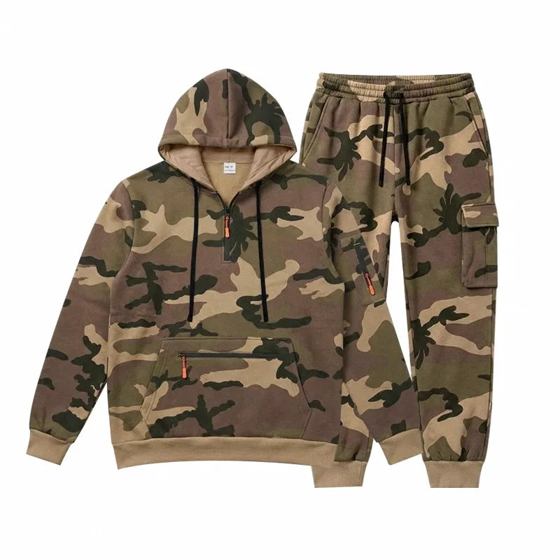 Corbin™ Premium Fleece Camo Hoodie and Cargo Pants Set