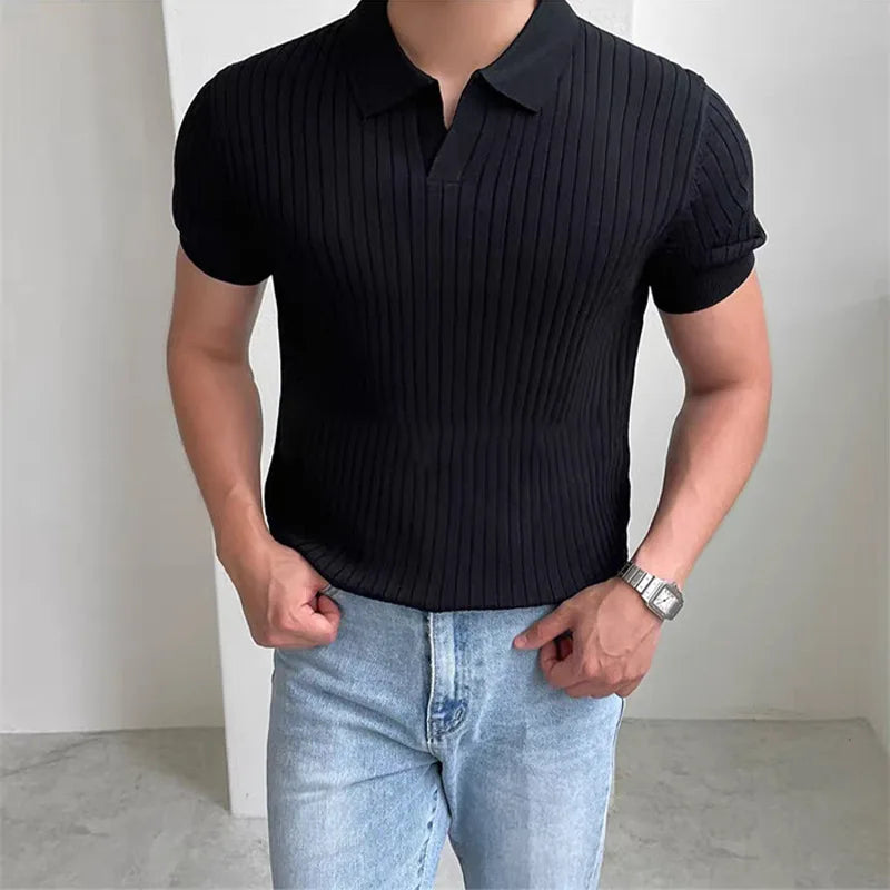 Da Vinci™ Polo Shirt in Lightweight Italian Knit with Minimalist Collar / Comfortable, Sophisticated and Impossible to Ignore!