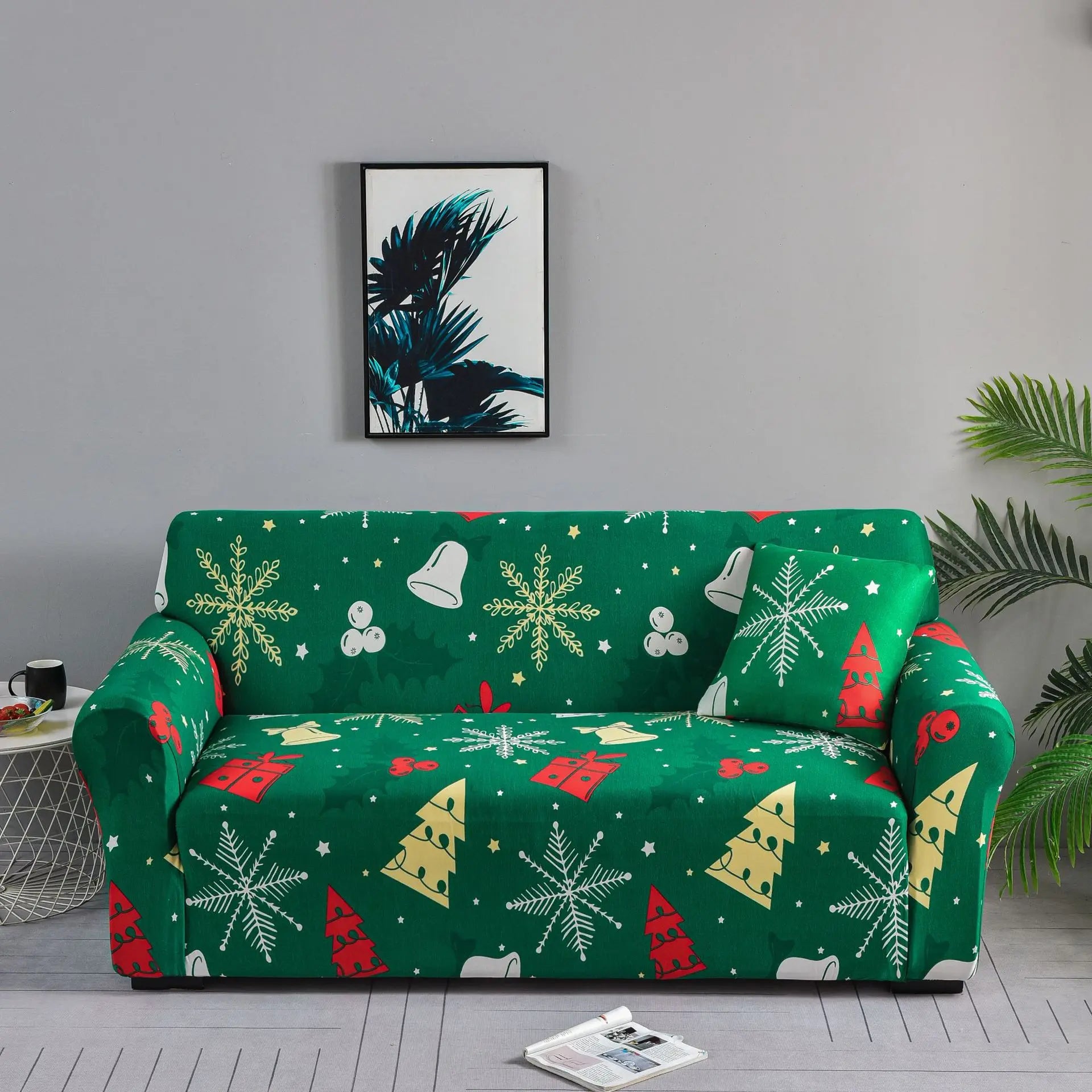 High Elasticity Spandex Christmas Sofa Cover / Instant Decor Your Christmas Deserves! + Free 2x Pillowcase