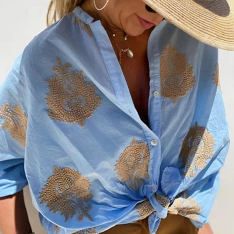 Palace™ Shirt in Cotton with Baroque Prints Embroidered in Gold / The Sophistication of European Fashion in Your Style!