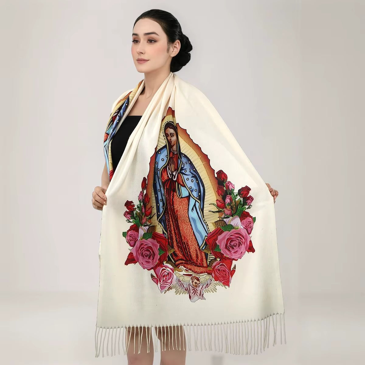 Guadalupe™ Cashmere Scarf with Artisan Finish and Delicate Fringe
