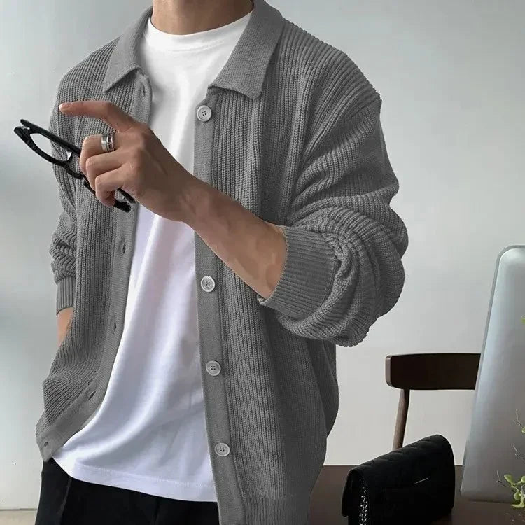 Preston™ Cardigan in Premium Tricot with Structured Collar / The New Icon of Smart Men's Style!