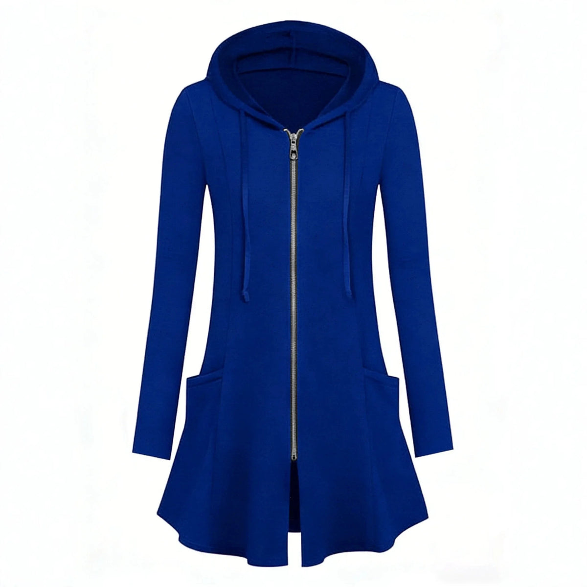 Lucerne™ Hooded Coat with Longline Fit and Metallic Front Zipper