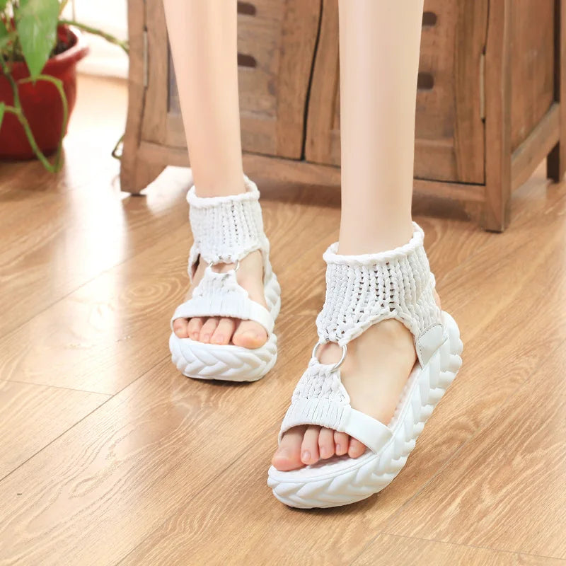 Livorno™ Sandals with Handcrafted Knit Straps and Comfort Sole / Natural Style with a Contemporary Touch for Your Light and Easy Days!