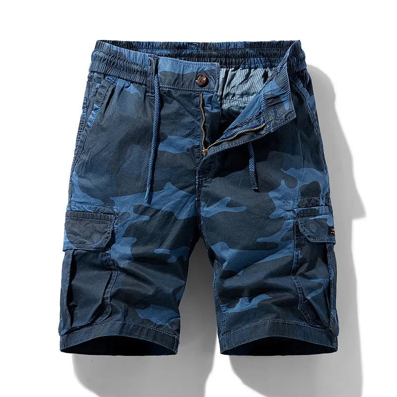 Bravik™ Cargo Shorts with Camouflage Print, Adjustable Waist and Utility Pockets.