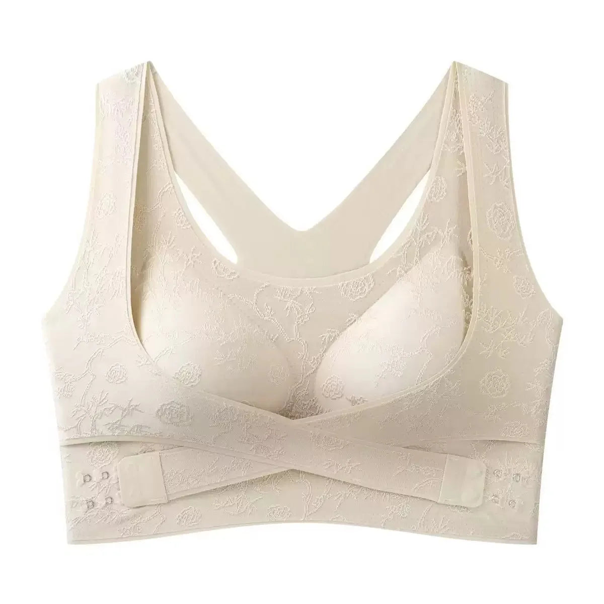 Lioren™ Shaping Top with Adjustable Wrap Band and Raised Floral Texture