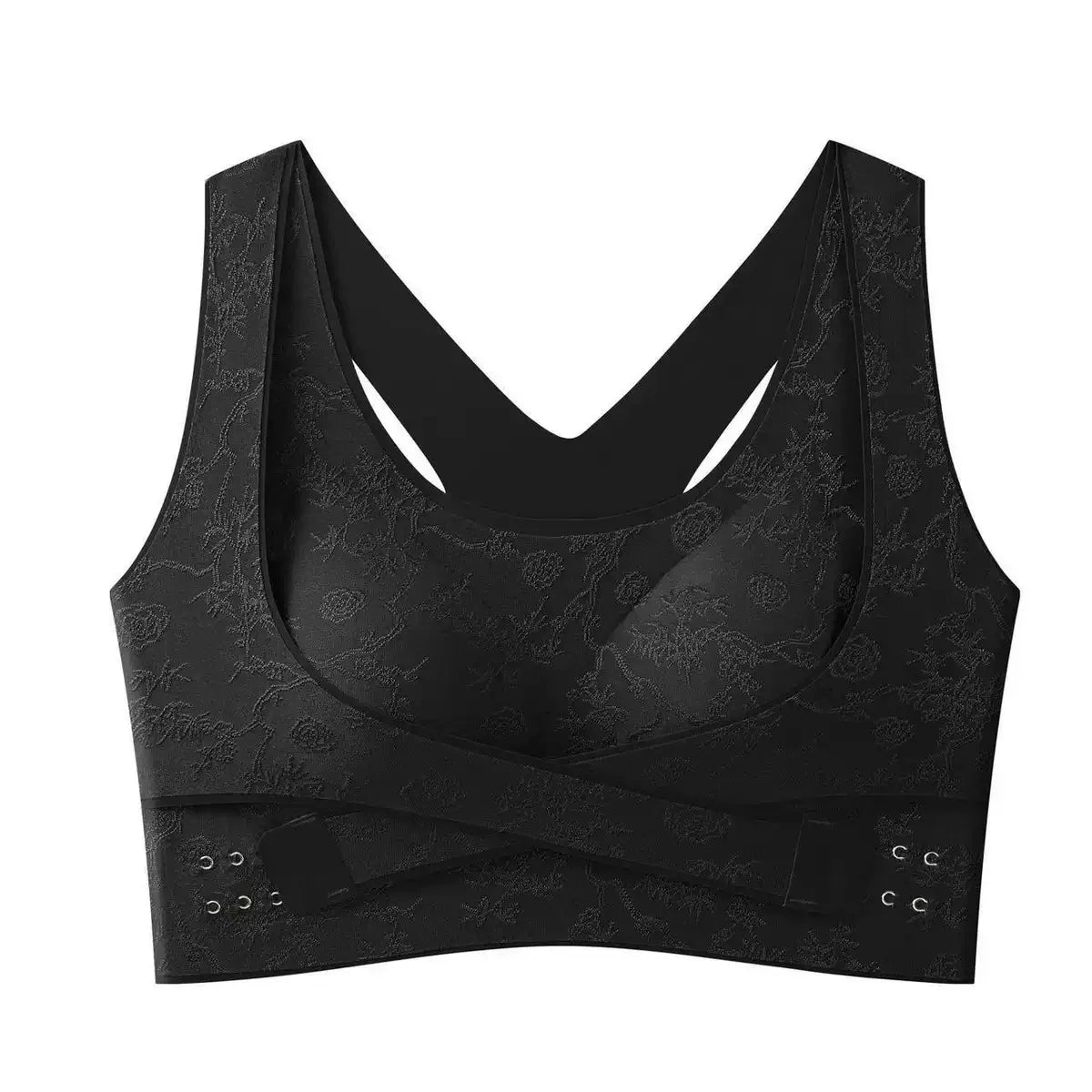 Lioren™ Shaping Top with Adjustable Wrap Band and Raised Floral Texture
