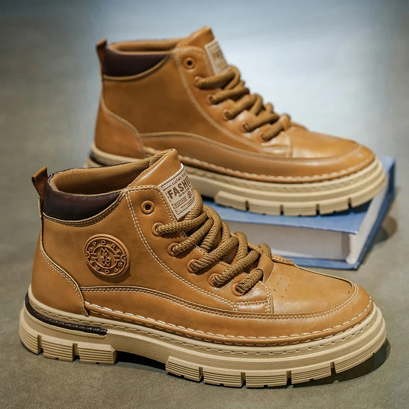 Redford™ Premium Handcrafted Leather Boots with Slip-Resistant Lug Sole and Reinforced Stitching