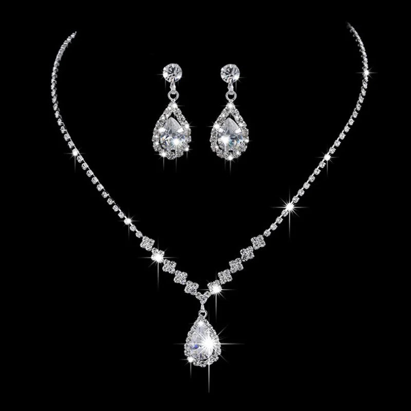 Crystal Radiance™ 2-Piece Jewelry Set / A Silver Symphony of Light and Luxury