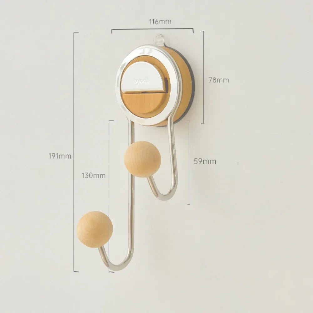 Modern Foyer™ Object Organizer Hook with Sophisticated Wooden Finish and No-Drill Fastening / Practical Organization with a Touch of Luxury for Your Home!