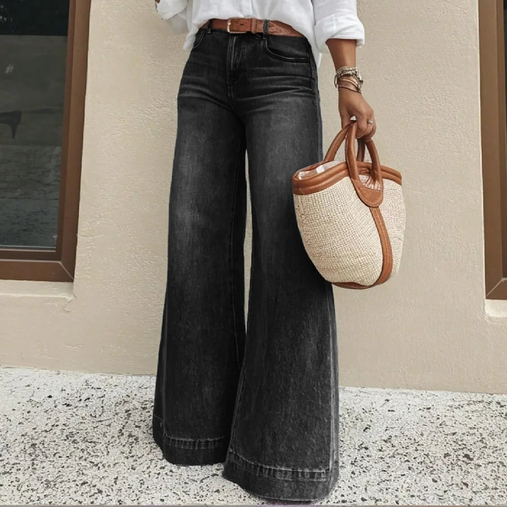 Wide-Leg Jeans Sutton™ with High Rise and Vintage Wash