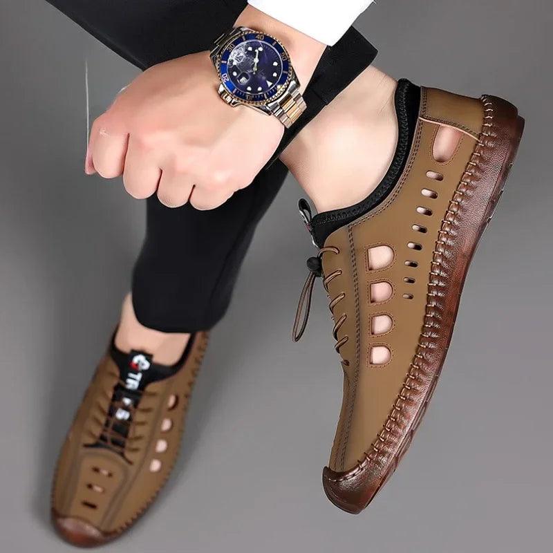 Adelar™ Leather Water Shoe with Handcrafted Stitching / Prevents Odor and Provides Supreme Comfort for Work and Leisure!