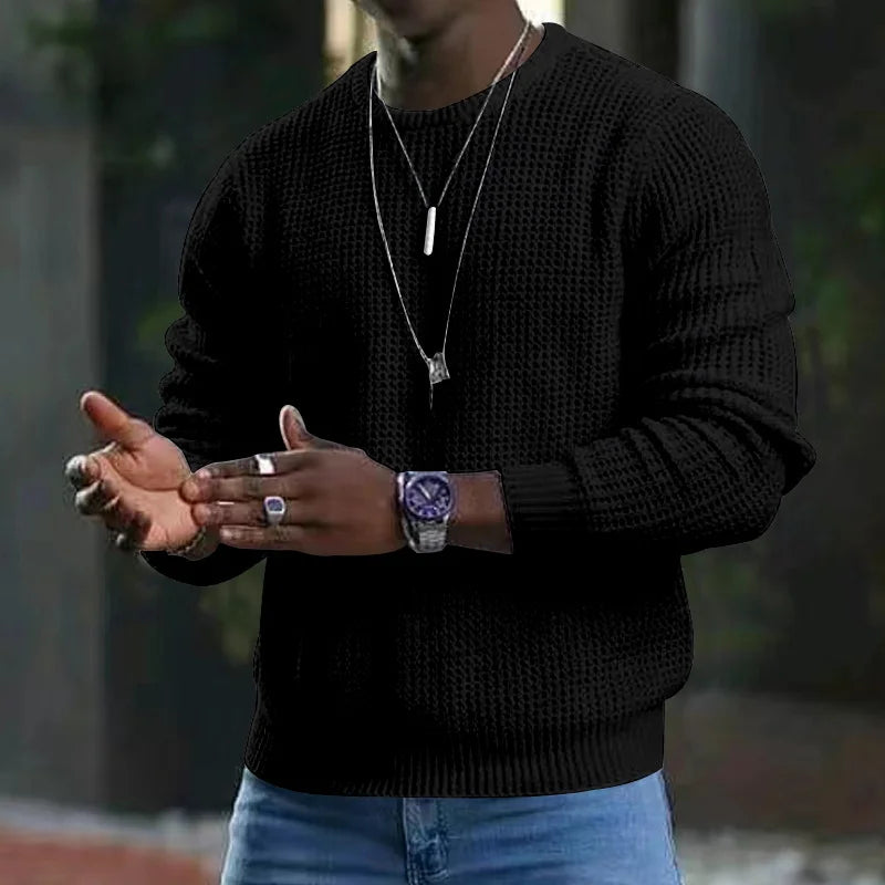 Bastian™ Sweater with Raised Textured Knit and a Strong Straight Fit