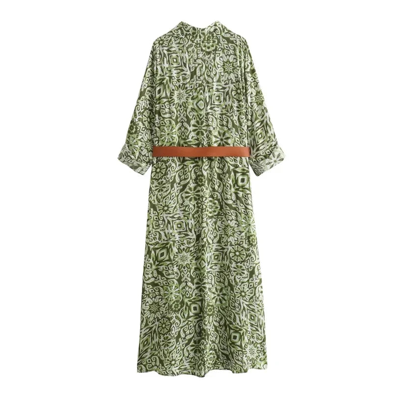 Coastline™ Capri Dress with Chic Belt / Inspired by Classic Italian Mosaics and Portuguese Tiles!