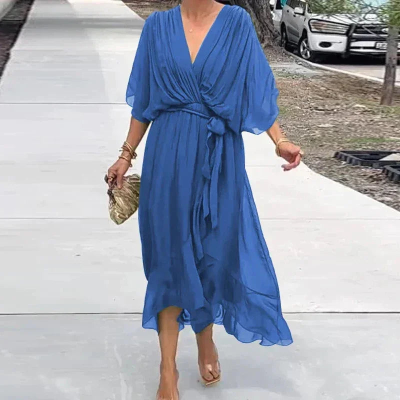 Lumière™ Dress with Flowing Sleeves and Adjustable Waist / The Perfect Balance between Lightness and Elegance!
