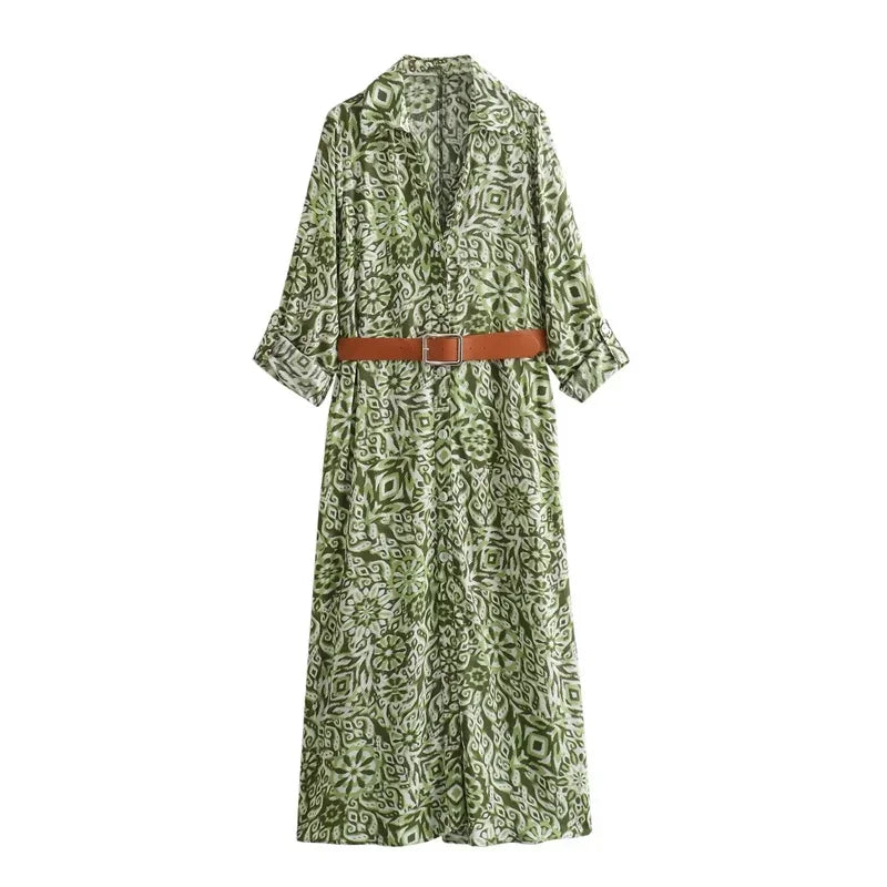 Coastline™ Capri Dress with Chic Belt / Inspired by Classic Italian Mosaics and Portuguese Tiles!
