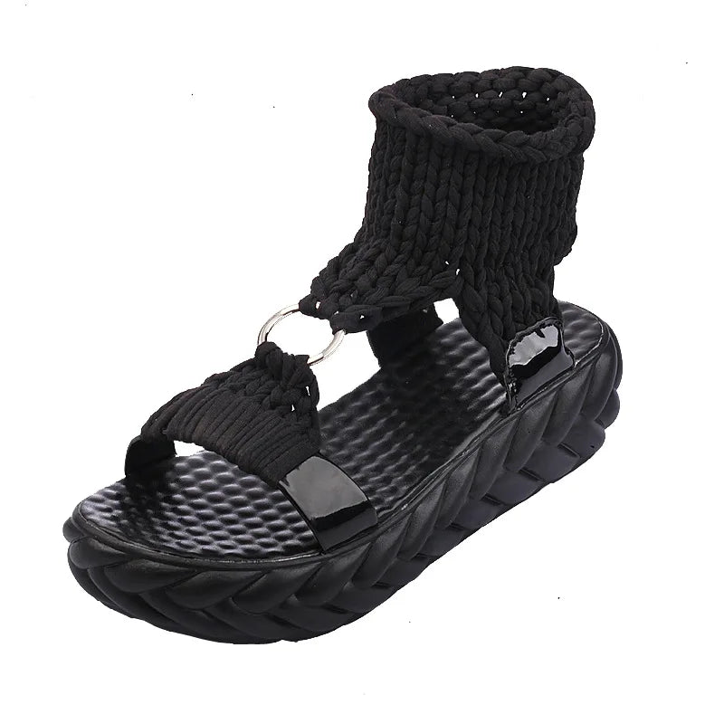 Livorno™ Sandals with Handcrafted Knit Straps and Comfort Sole / Natural Style with a Contemporary Touch for Your Light and Easy Days!