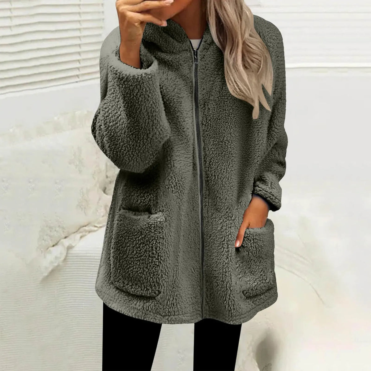 Nevina™ Fleece Jacket with Cozy Hood, Spacious Pockets and Soft Texture