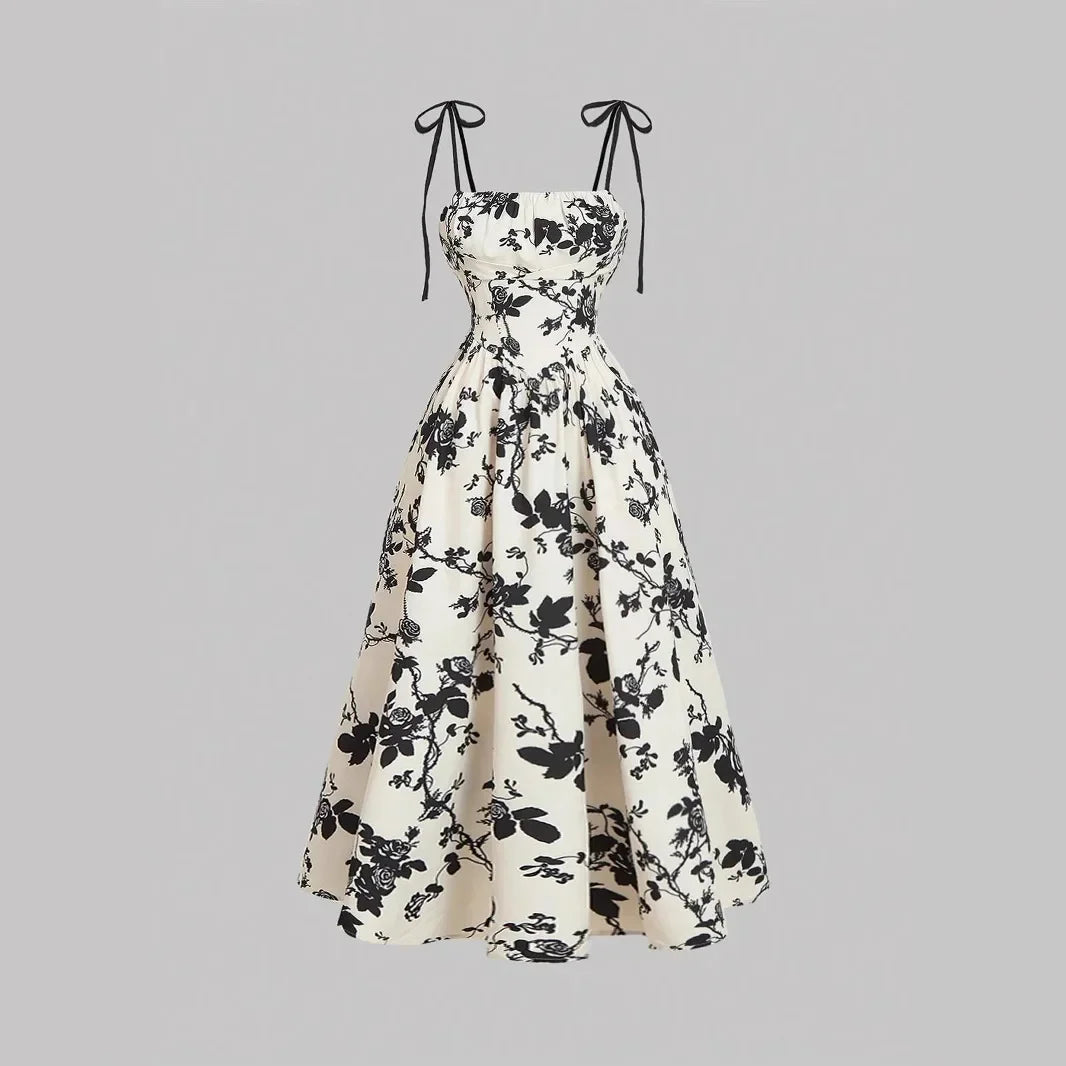 Violet™ Dress with Floral Print and Wide Comfortable Skirt / Timeless Sophistication and Freedom for Real Women!