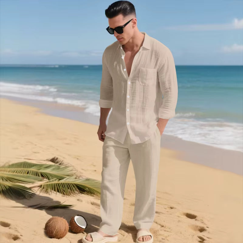 Malibu Set™ in Cotton-Linen with Sophisticated Design