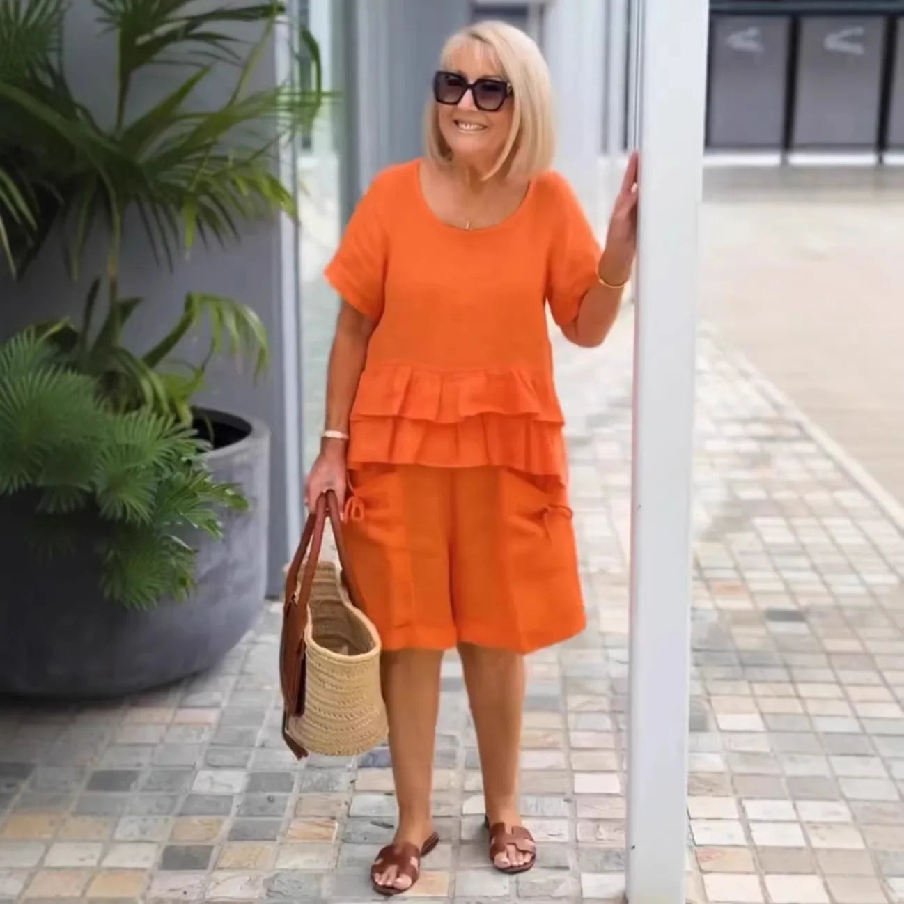 Sorella™ Ruffle-Layer Top Set With Pocket Shorts