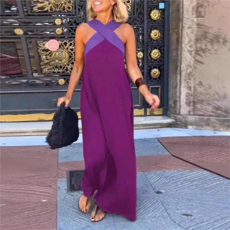 Blush Belle™ Dress with Crossed Straps and Loose Fit / The Bold Minimalism that Wraps with Elegance!