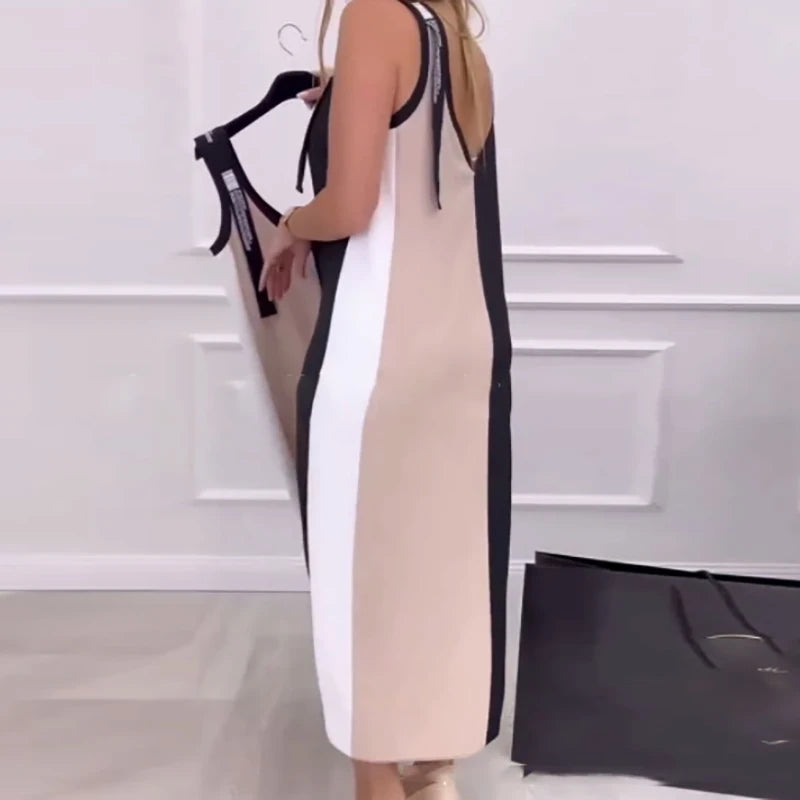 Color Vibe™ Colorblock Dress with Front Slit / For Those Who Express Style with Movement and Attitude!