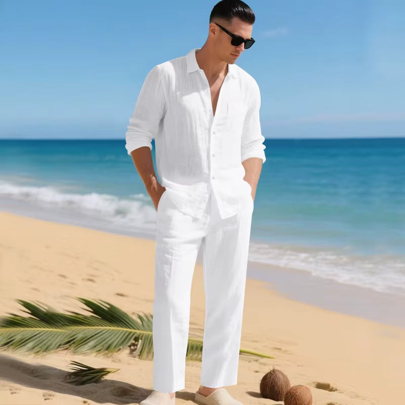 Malibu Set™ in Cotton-Linen with Sophisticated Design