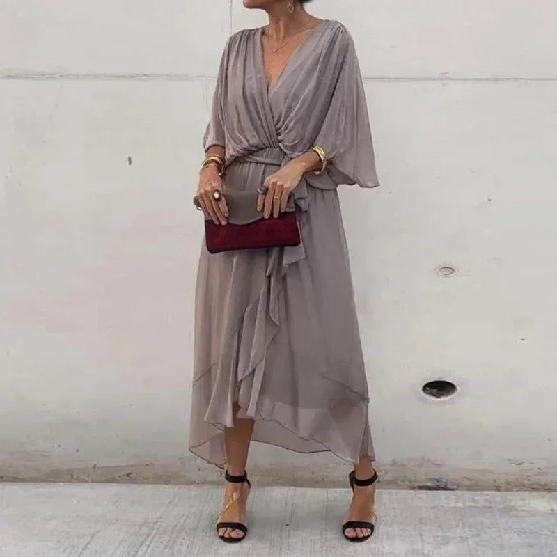 Lumière™ Dress with Flowing Sleeves and Adjustable Waist / The Perfect Balance between Lightness and Elegance!