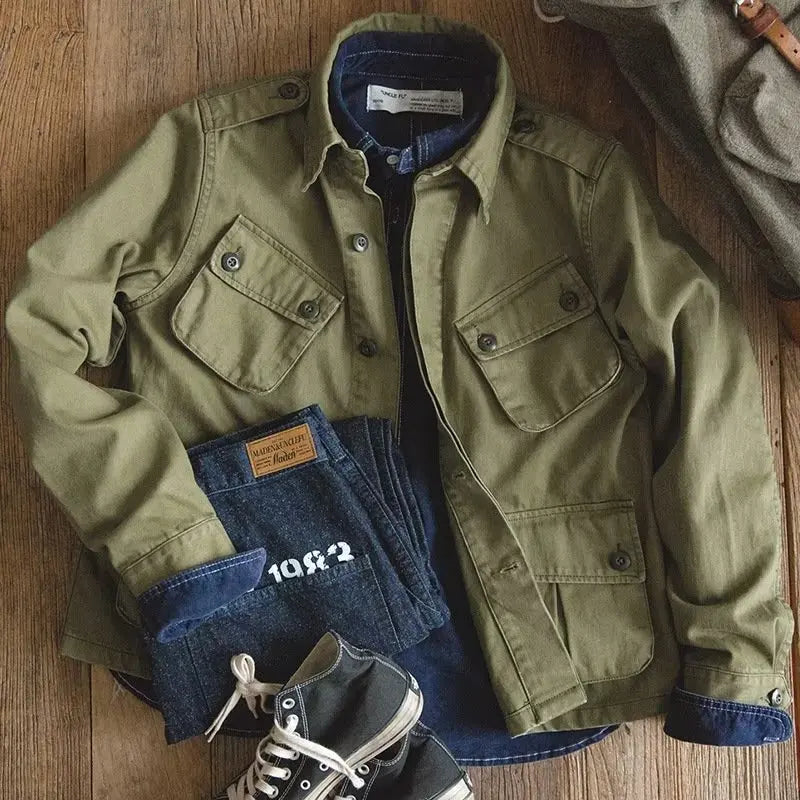Arden™ Military-Inspired Jacket with Rugged Design and Utility Pockets