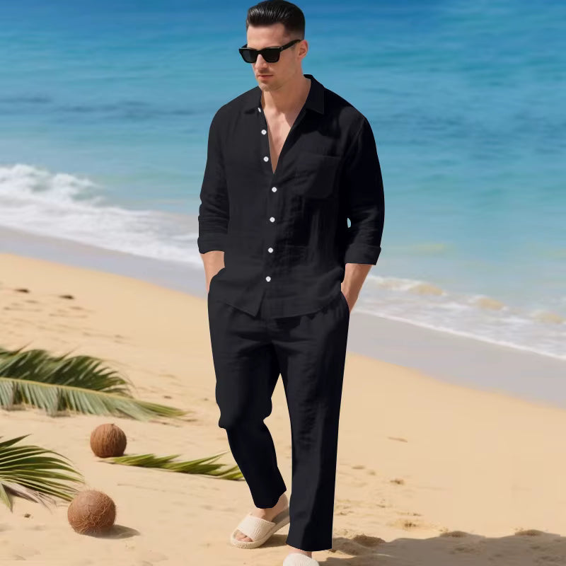 Malibu Set™ in Cotton-Linen with Sophisticated Design