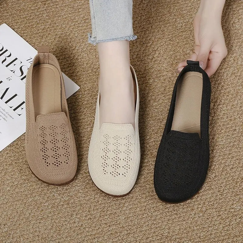 Avelis™ Slip-On Flats with Open-Knit Upper