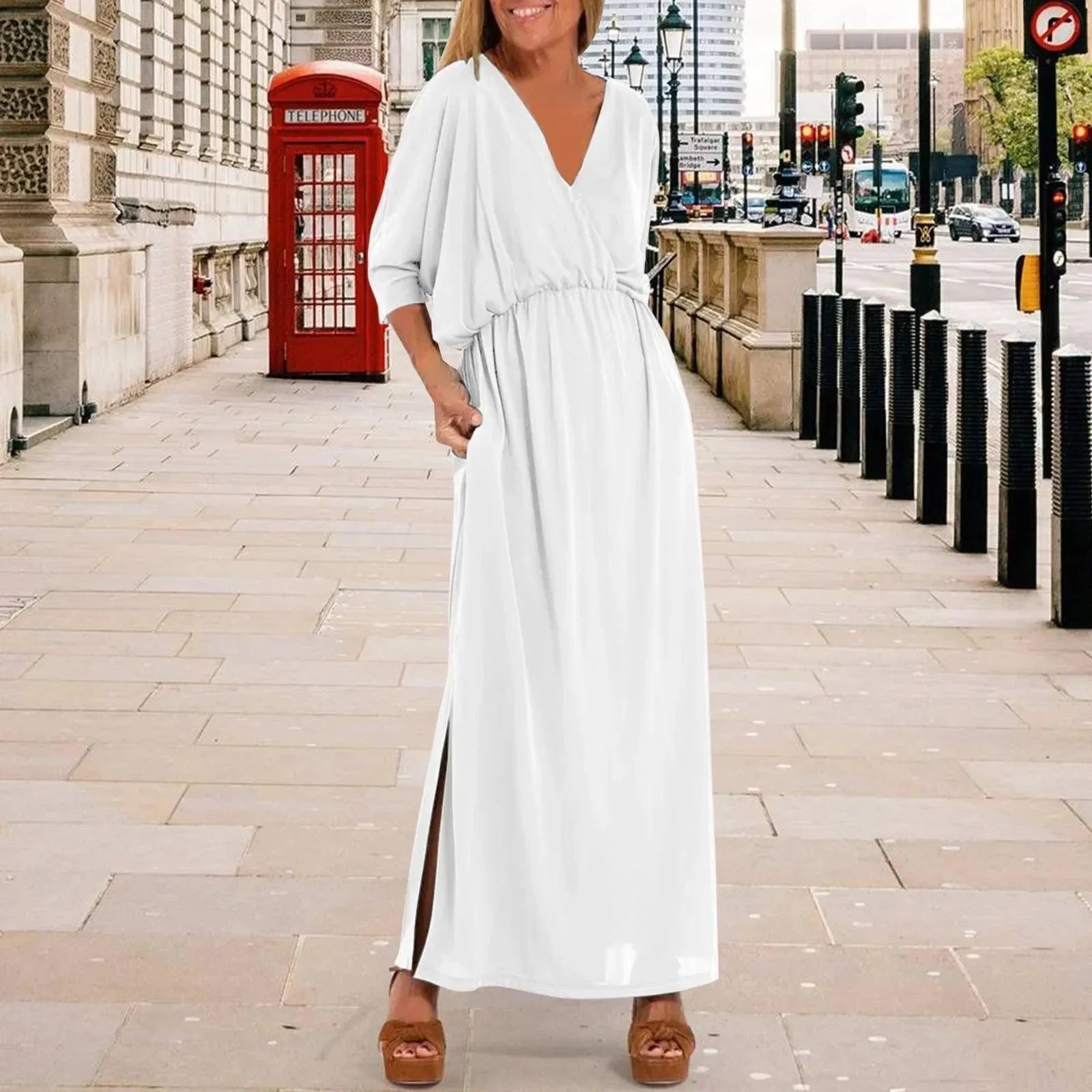 Ladine™ Dress in Loose Knit with Side Slit / Lightness and Comfort with a Casual-Chic Touch!