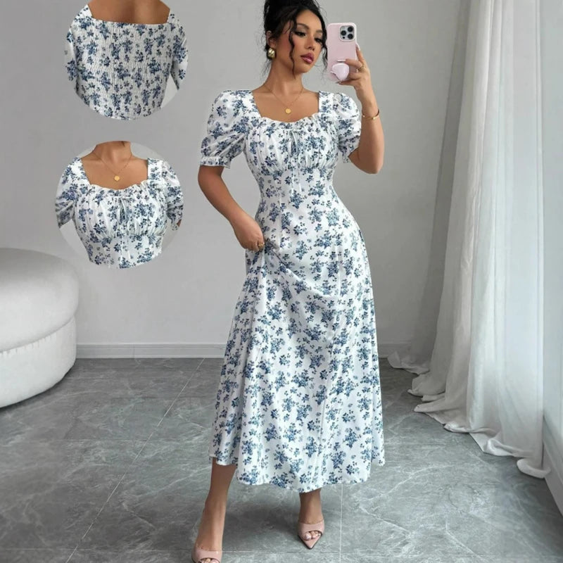 European Countryside™ Dress in Cotton with A-Line Cut / A Touch of Charm to Brighten Your Days and Nights!