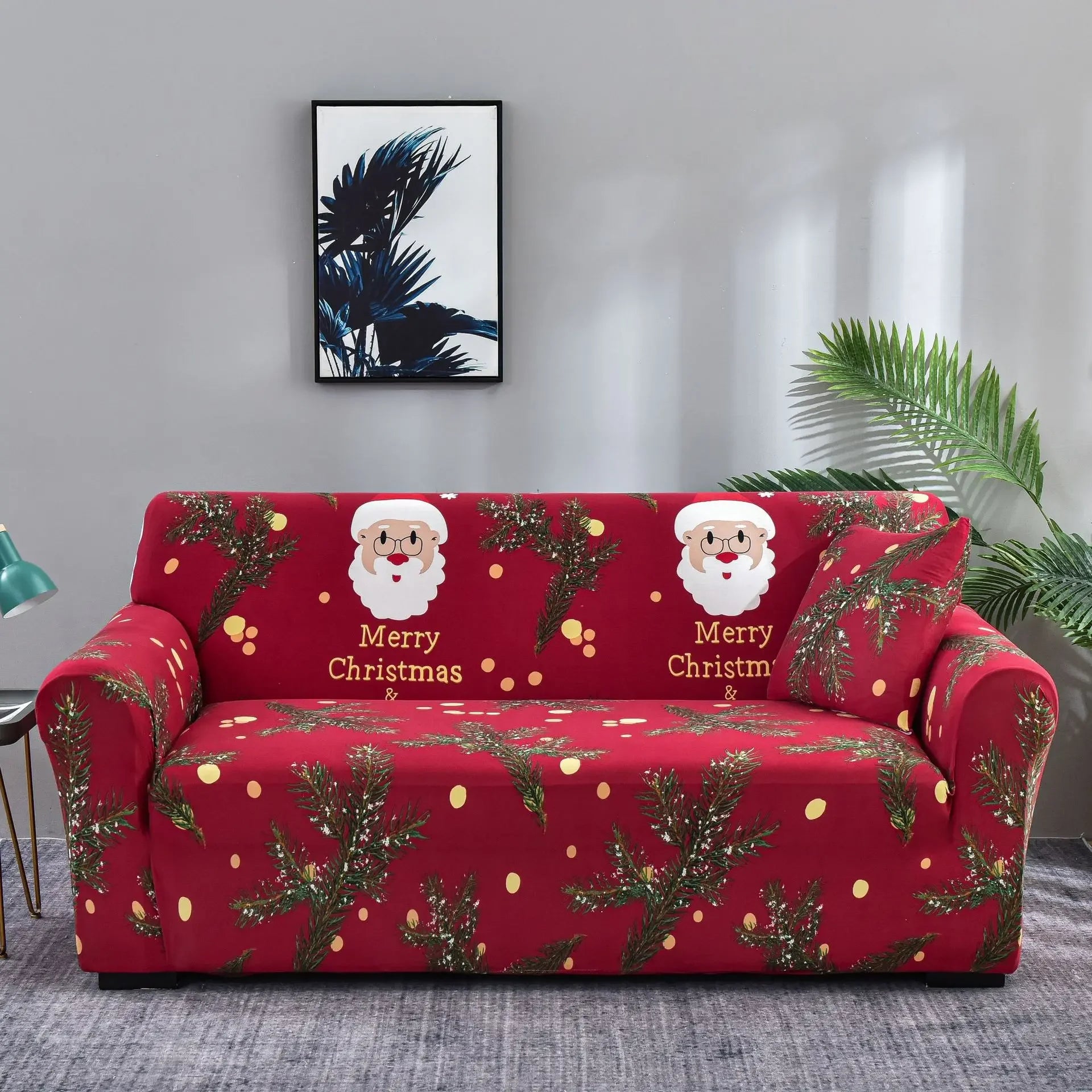 High Elasticity Spandex Christmas Sofa Cover / Instant Decor Your Christmas Deserves! + Free 2x Pillowcase