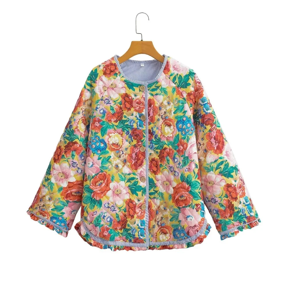 Amsterdam Jacket™ with Premium Floral Print and Quilted Texture / The Must-Have Statement Piece for Effortless Style!