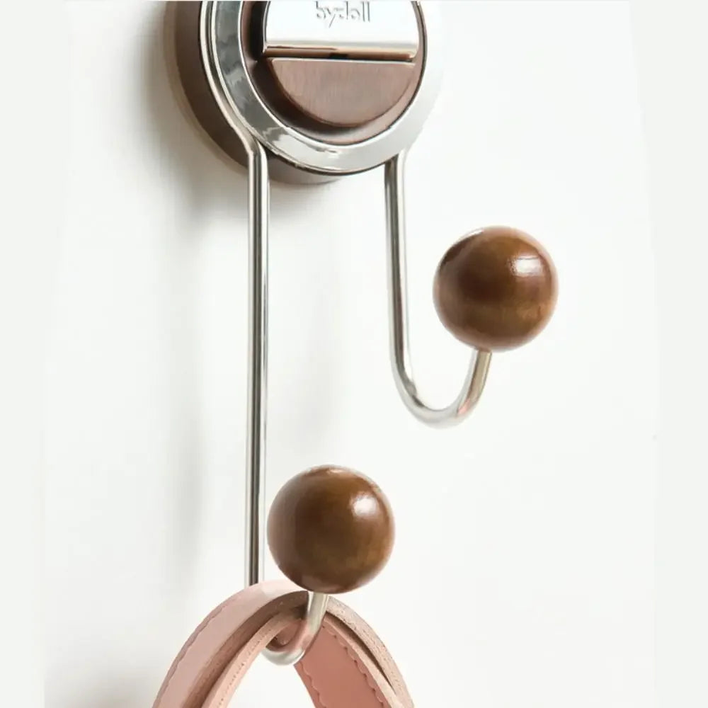 Modern Foyer™ Object Organizer Hook with Sophisticated Wooden Finish and No-Drill Fastening / Practical Organization with a Touch of Luxury for Your Home!