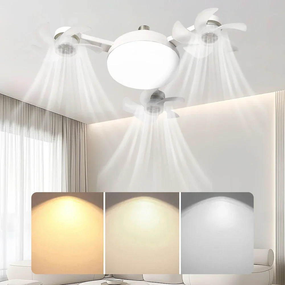 Modern Foyer™ Ceiling Fan with 4 Blades, LED Lamp and Remote Control / Efficient Ventilation and Elegant Lighting for Any Room!