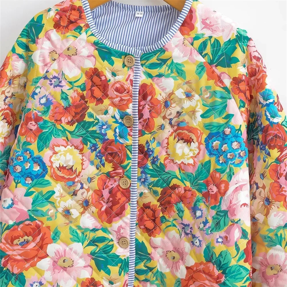 Amsterdam Jacket™ with Premium Floral Print and Quilted Texture / The Must-Have Statement Piece for Effortless Style!