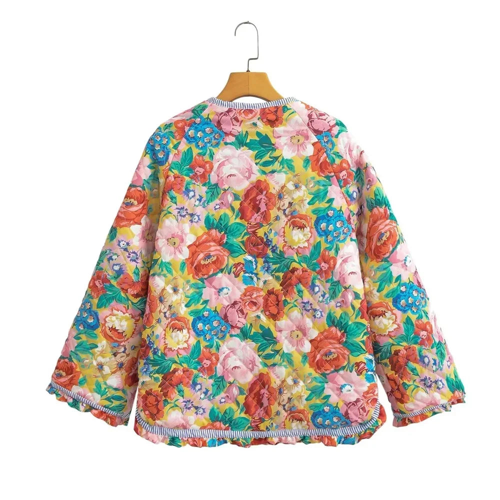 Amsterdam Jacket™ with Premium Floral Print and Quilted Texture / The Must-Have Statement Piece for Effortless Style!