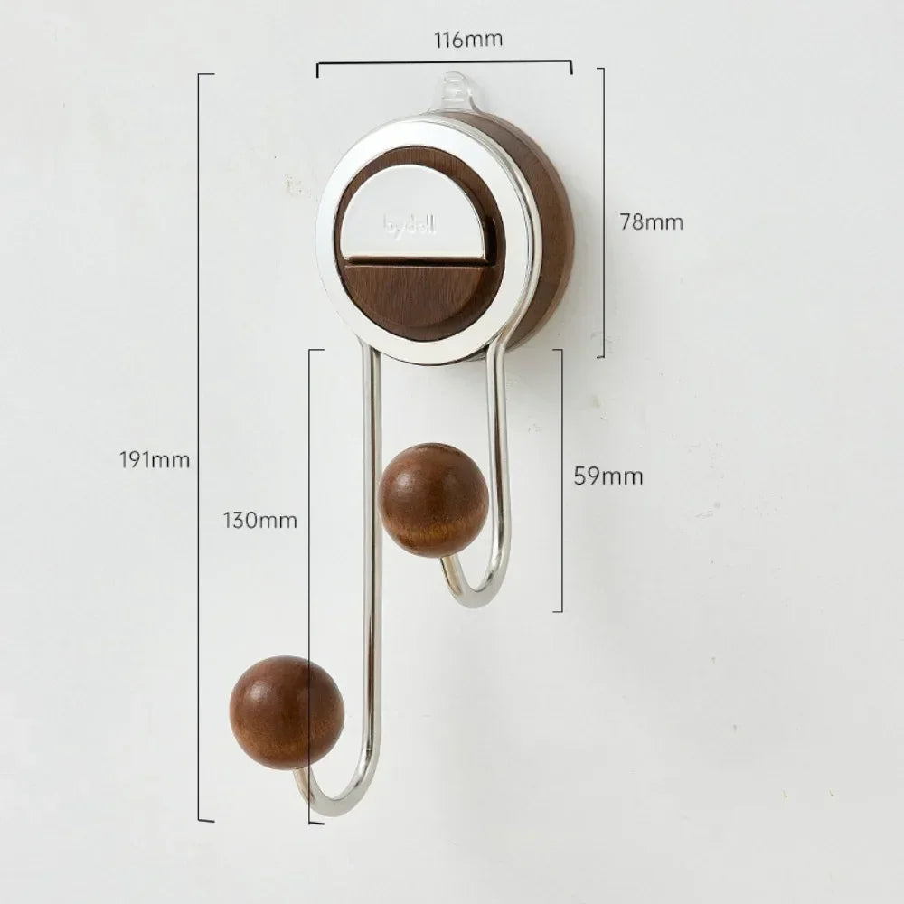 Modern Foyer™ Object Organizer Hook with Sophisticated Wooden Finish and No-Drill Fastening / Practical Organization with a Touch of Luxury for Your Home!