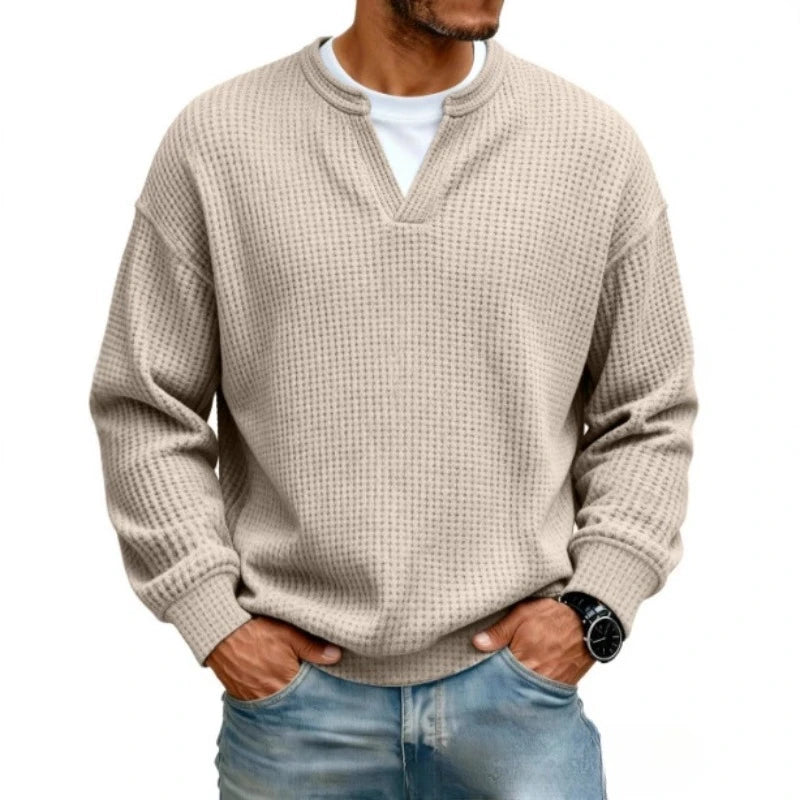 Caspian™ Sweater with Textured Fabric and Structured Collar