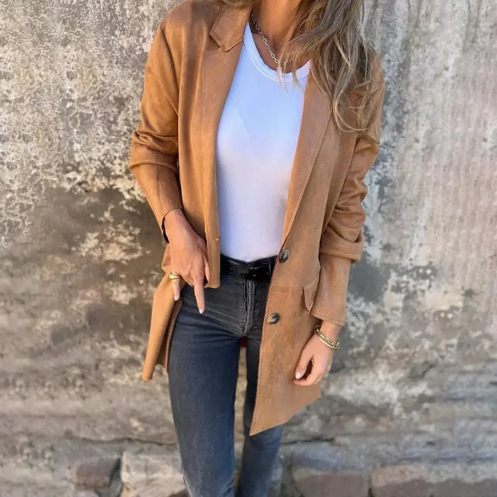 Loren Suede Coat™ with Longline Cut / Timeless Elegance for Every Season!