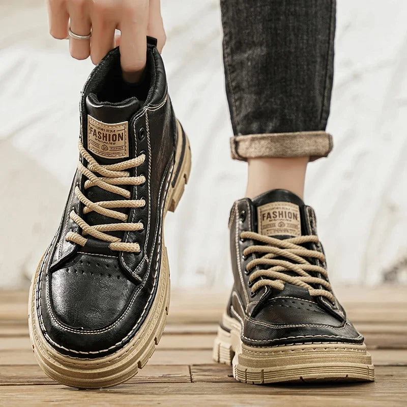 Redford™ Premium Handcrafted Leather Boots with Slip-Resistant Lug Sole and Reinforced Stitching